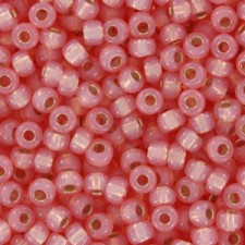 Miyuki rocailles Perlen 8/0 - Dyed salmon silver lined 8-642